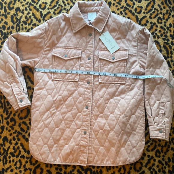 Joie {Anthro} NWT quilted snap closure collared jacket in dusty rose/tan XS - Picture 4 of 16